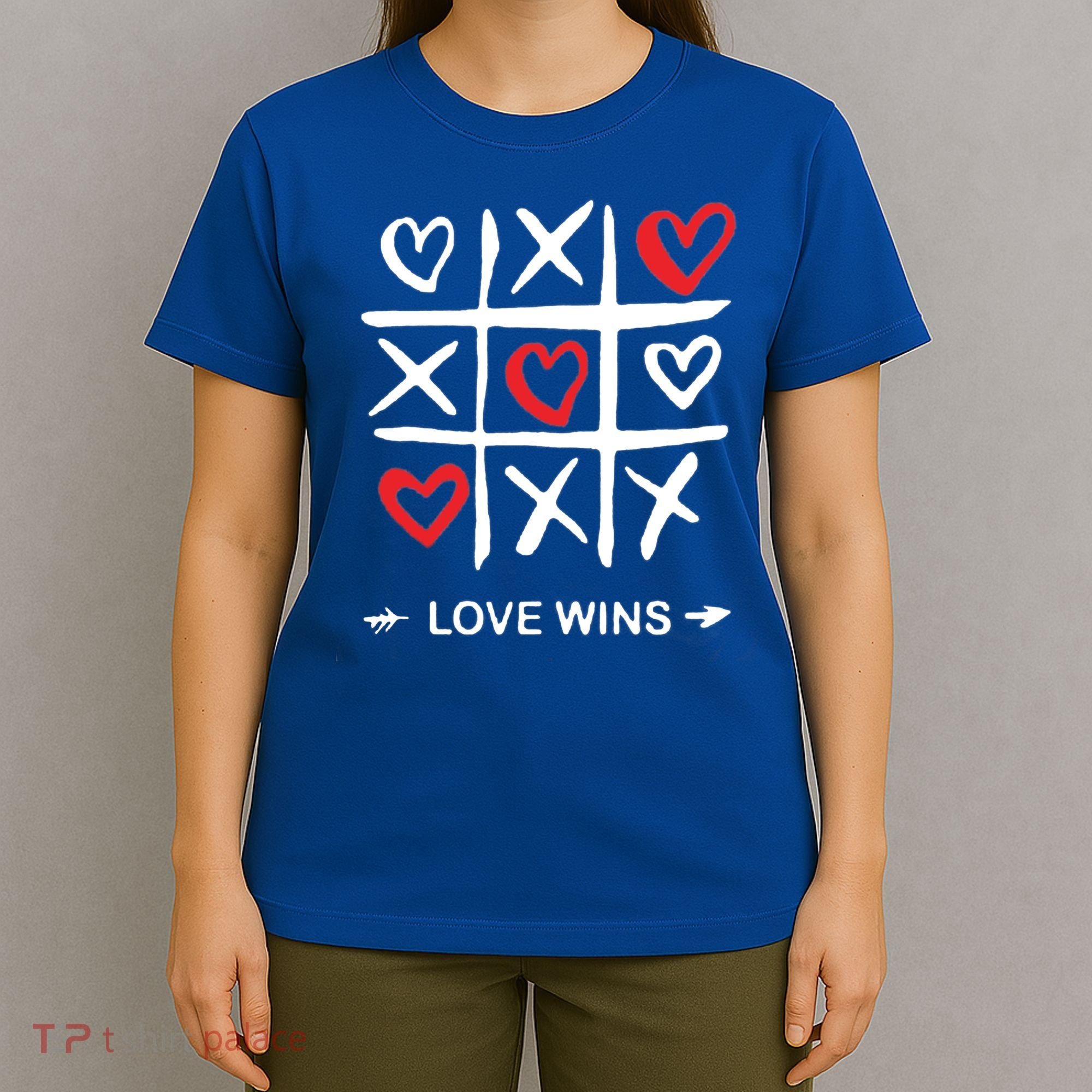 Tic Tac Toe Love Wins Love Always Wins Valentines Love Day Gift T-Shirt