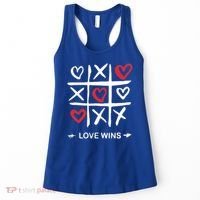 Tic Tac Toe Love Wins Love Always Wins Valentines Love Day Gift Women's Tank Top thumb 0