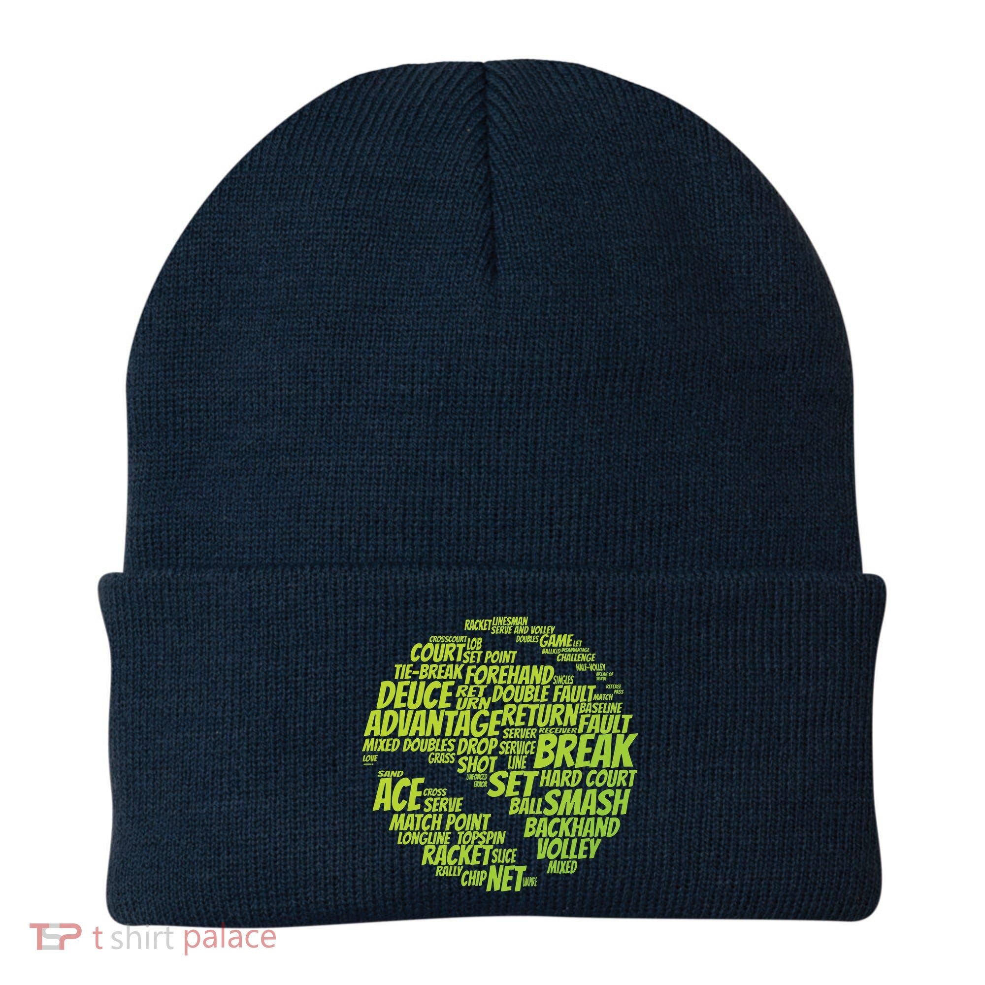 Tennis Terms Tennis Player Playing Tennis Ball Beanie