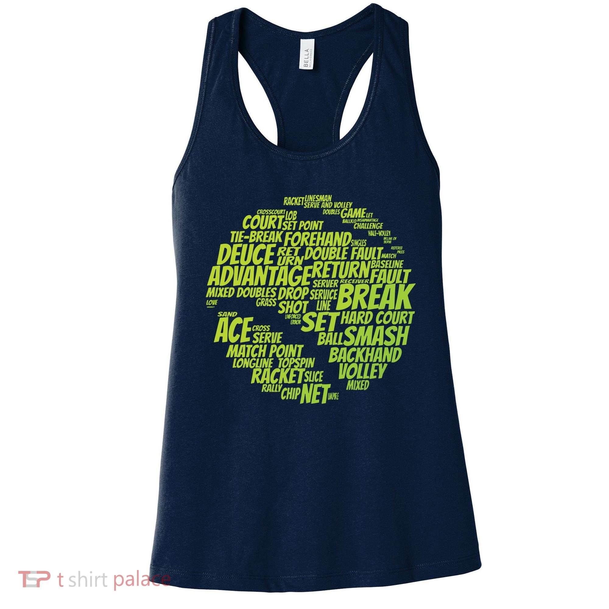 Tennis Terms Tennis Player Playing Tennis Ball Women's Tank Top