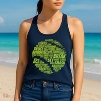 Tennis Terms Tennis Player Playing Tennis Ball Women's Tank Top thumb 2