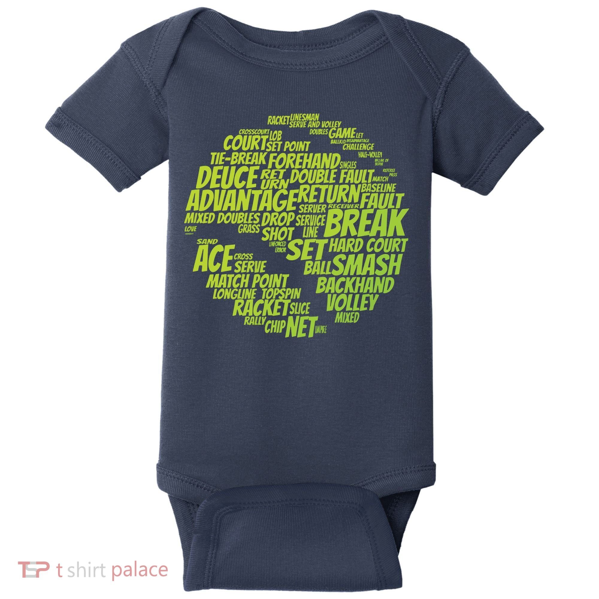 Tennis Terms Tennis Player Playing Tennis Ball Baby Bodysuit