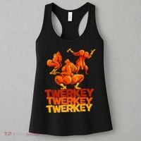 Twerkey Twerking Turkey Funny Thanksgiving Twerk Turkey Women's Tank Top thumb 3