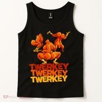 Twerkey Twerking Turkey Funny Thanksgiving Twerk Turkey Tank Top thumb 2