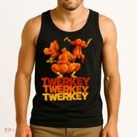 Twerkey Twerking Turkey Funny Thanksgiving Twerk Turkey Tank Top thumb 3