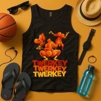 Twerkey Twerking Turkey Funny Thanksgiving Twerk Turkey Tank Top thumb 4
