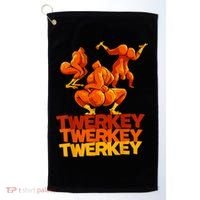 Twerkey Twerking Turkey Funny Thanksgiving Twerk Turkey Golf Towel thumb 0