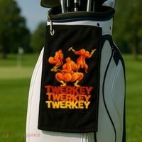 Twerkey Twerking Turkey Funny Thanksgiving Twerk Turkey Golf Towel thumb 2