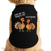 Turkeys Talking Thankful Vegetarians Thanksgiving Vegan Doggie Tank thumb 0