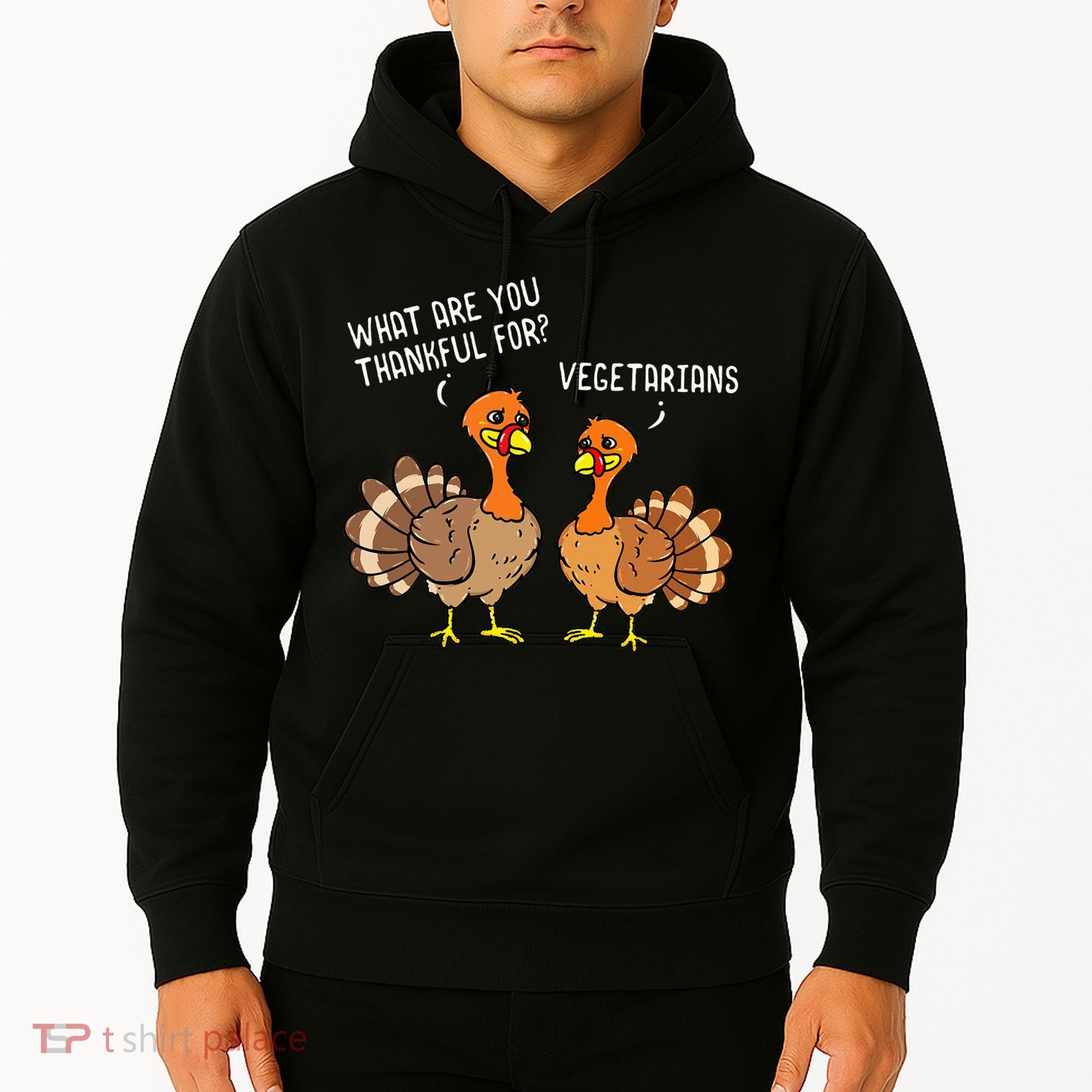 Turkeys Talking Thankful Vegetarians Thanksgiving Vegan Hoodie