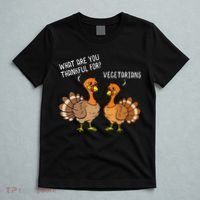 Turkeys Talking Thankful Vegetarians Thanksgiving Vegan T-Shirt thumb 5