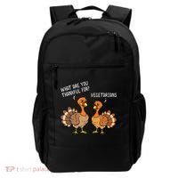 Turkeys Talking Thankful Vegetarians Thanksgiving Vegan Backpack thumb 0