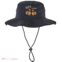 Turkeys Talking Thankful Vegetarians Thanksgiving Vegan Bucket Hat thumb 0