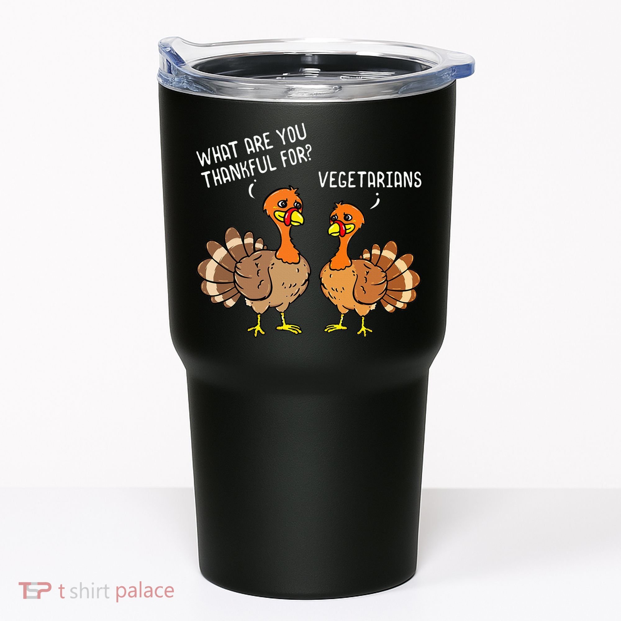 Turkeys Talking Thankful Vegetarians Thanksgiving Vegan Tumbler