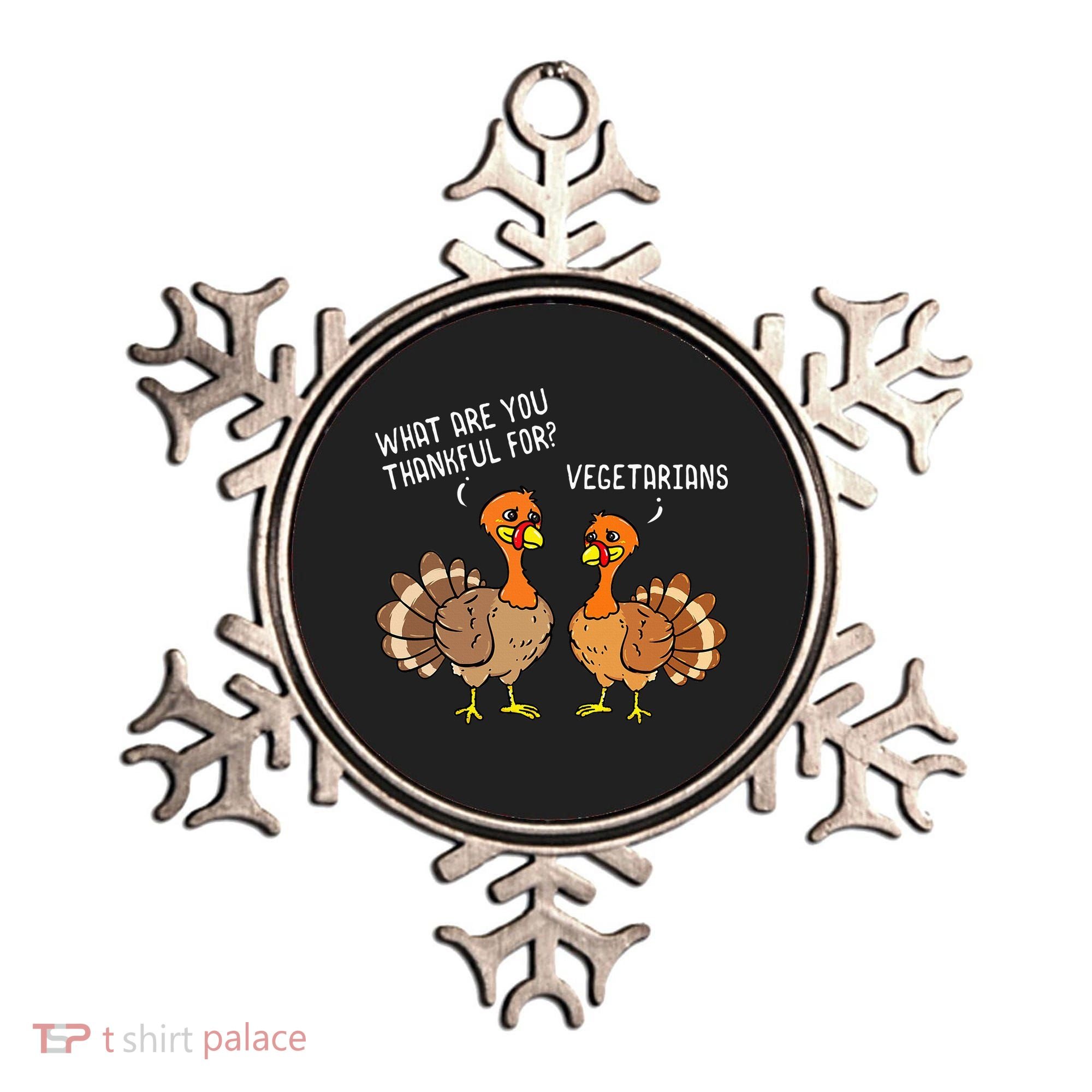 Turkeys Talking Thankful Vegetarians Thanksgiving Vegan Ornament