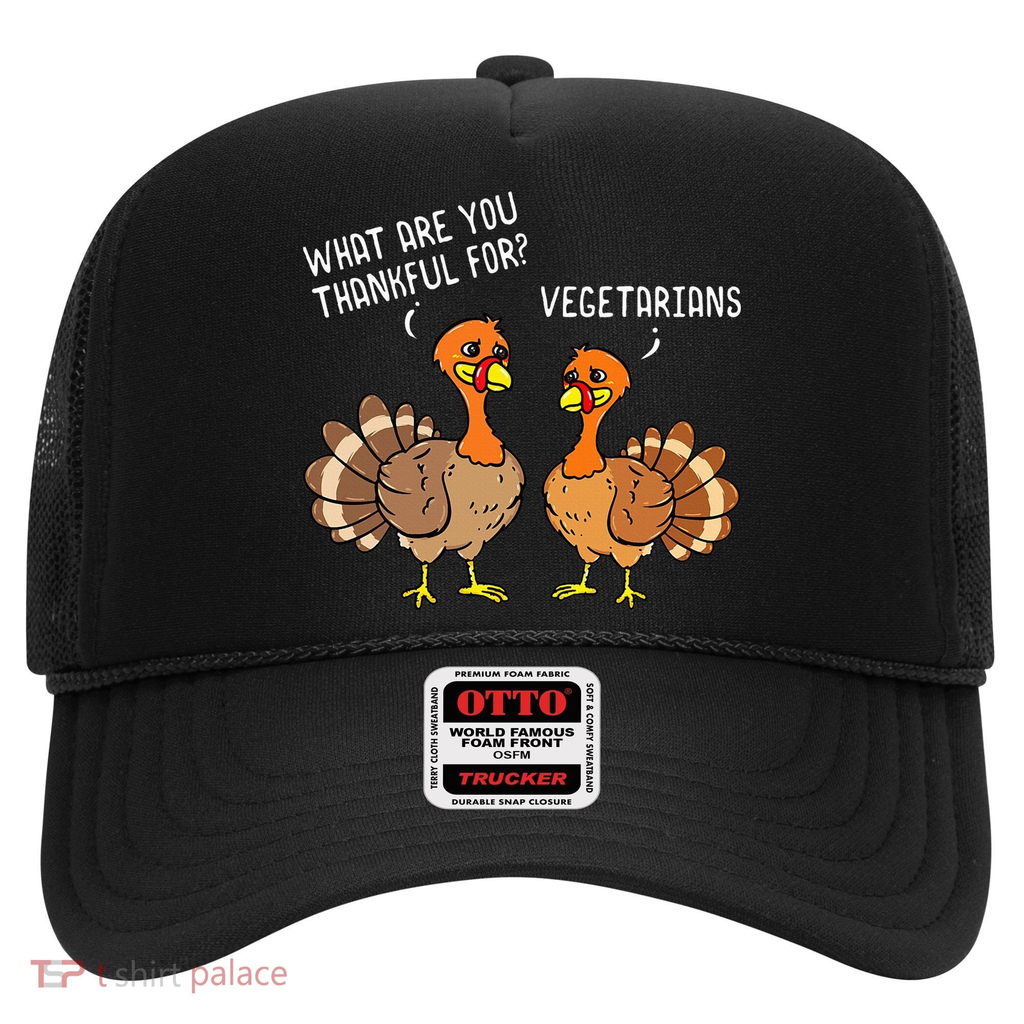 Turkeys Talking Thankful Vegetarians Thanksgiving Vegan Hat
