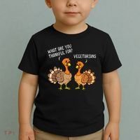 Turkeys Talking Thankful Vegetarians Thanksgiving Vegan Toddler T-Shirt thumb 2
