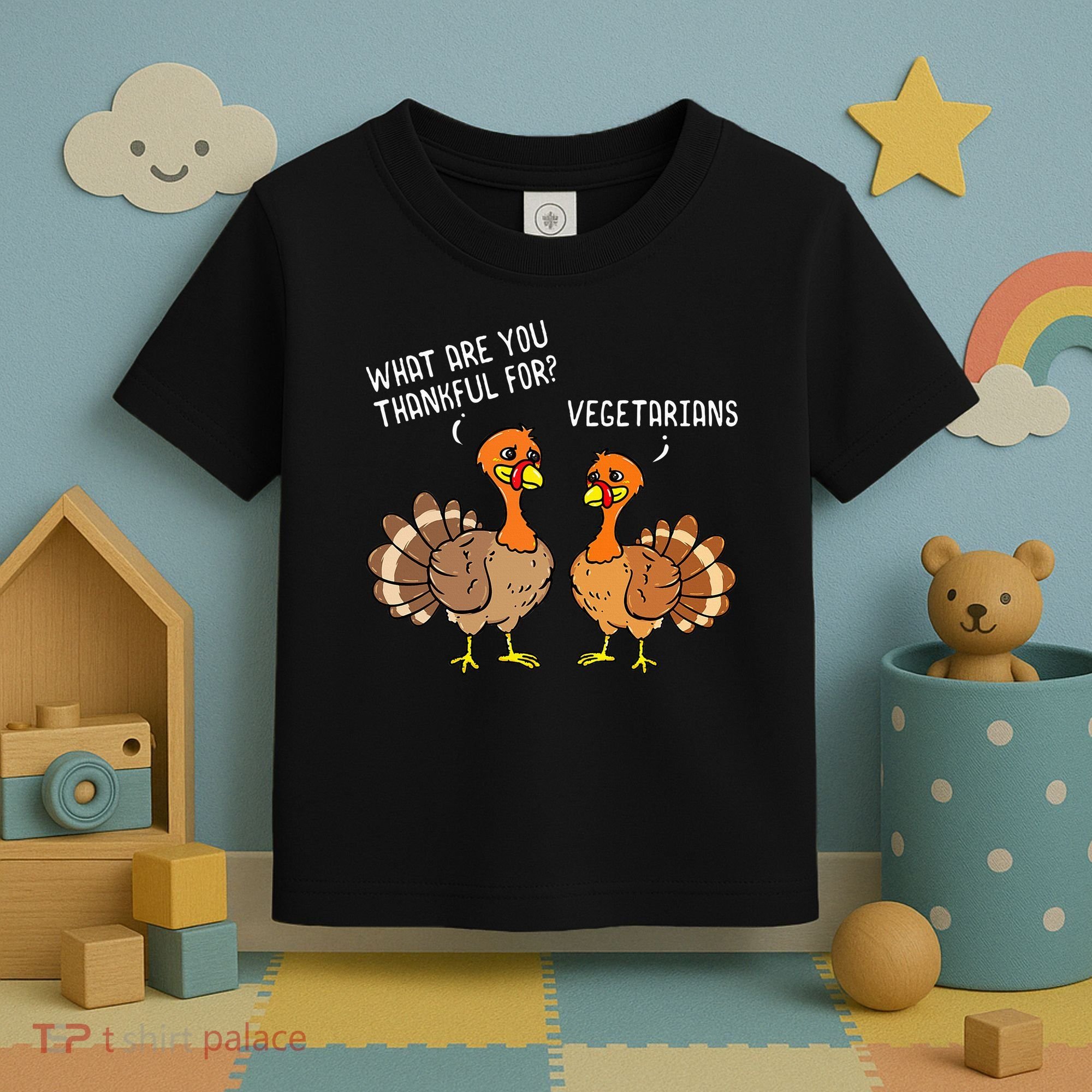 Turkeys Talking Thankful Vegetarians Thanksgiving Vegan Toddler T-Shirt