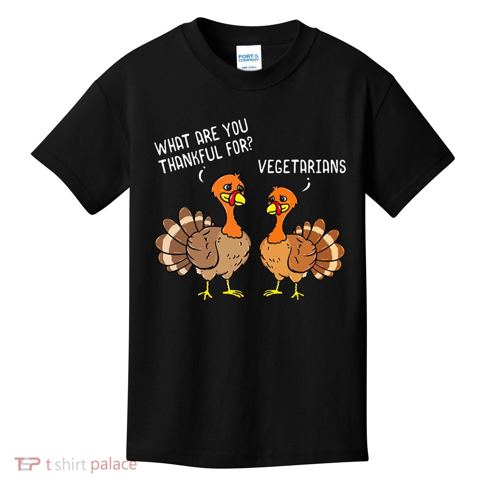 Turkeys Talking Thankful Vegetarians Thanksgiving Vegan Kids T-Shirt