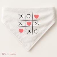 Tic Tac Toe Xoxo Valentines Day Cute USA-Made Doggie Bandana thumb 0