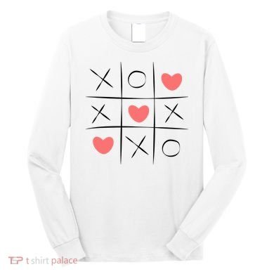 Tic Tac Toe Xoxo Valentines Day Cute Long Sleeve Shirt