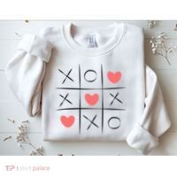 Tic Tac Toe Xoxo Valentines Day Cute Sweatshirt thumb 2