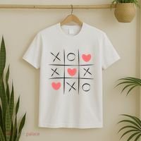 Tic Tac Toe Xoxo Valentines Day Cute T-Shirt thumb 2
