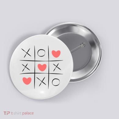 Tic Tac Toe Xoxo Valentines Day Cute Button