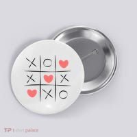 Tic Tac Toe Xoxo Valentines Day Cute Button thumb 0