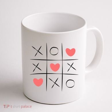 Tic Tac Toe Xoxo Valentines Day Cute Coffee Mug back