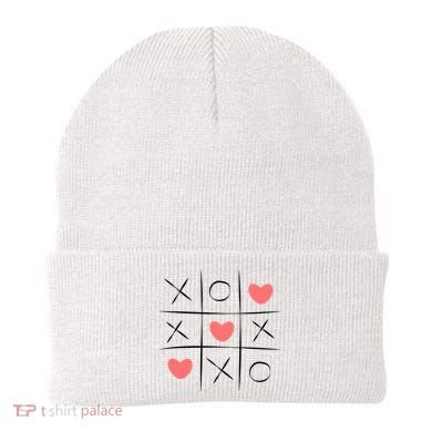 Tic Tac Toe Xoxo Valentines Day Cute Beanie