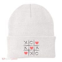 Tic Tac Toe Xoxo Valentines Day Cute Beanie thumb 0
