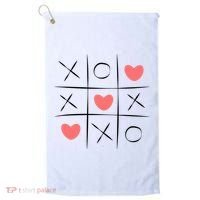 Tic Tac Toe Xoxo Valentines Day Cute Golf Towel thumb 0