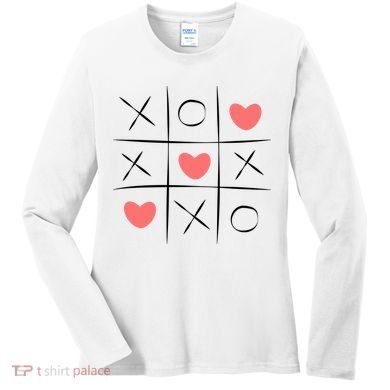 Tic Tac Toe Xoxo Valentines Day Cute Women's Long Sleeve Shirt