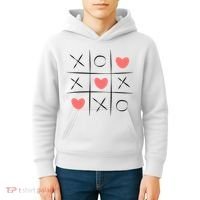 Tic Tac Toe Xoxo Valentines Day Cute Kids Hoodie thumb 4