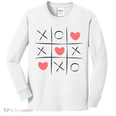 Tic Tac Toe Xoxo Valentines Day Cute Kids Long Sleeve Shirt