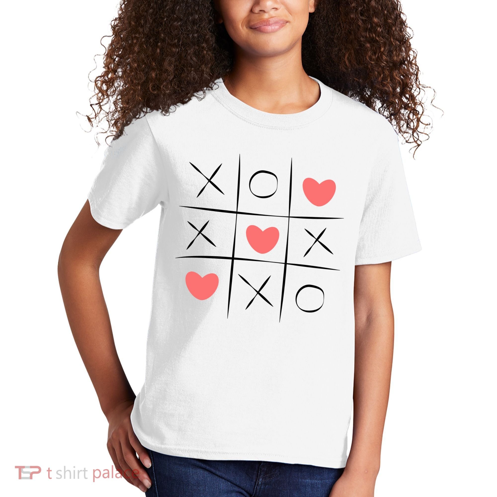 Tic Tac Toe Xoxo Valentines Day Cute Kids T-Shirt