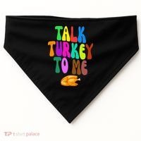 Talk Turkey To Me Funny Thanksgiving USA-Made Doggie Bandana thumb 0