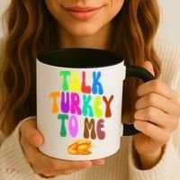 Talk Turkey To Me Funny Thanksgiving Coffee Mug thumb 3