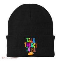 Talk Turkey To Me Funny Thanksgiving Beanie thumb 0