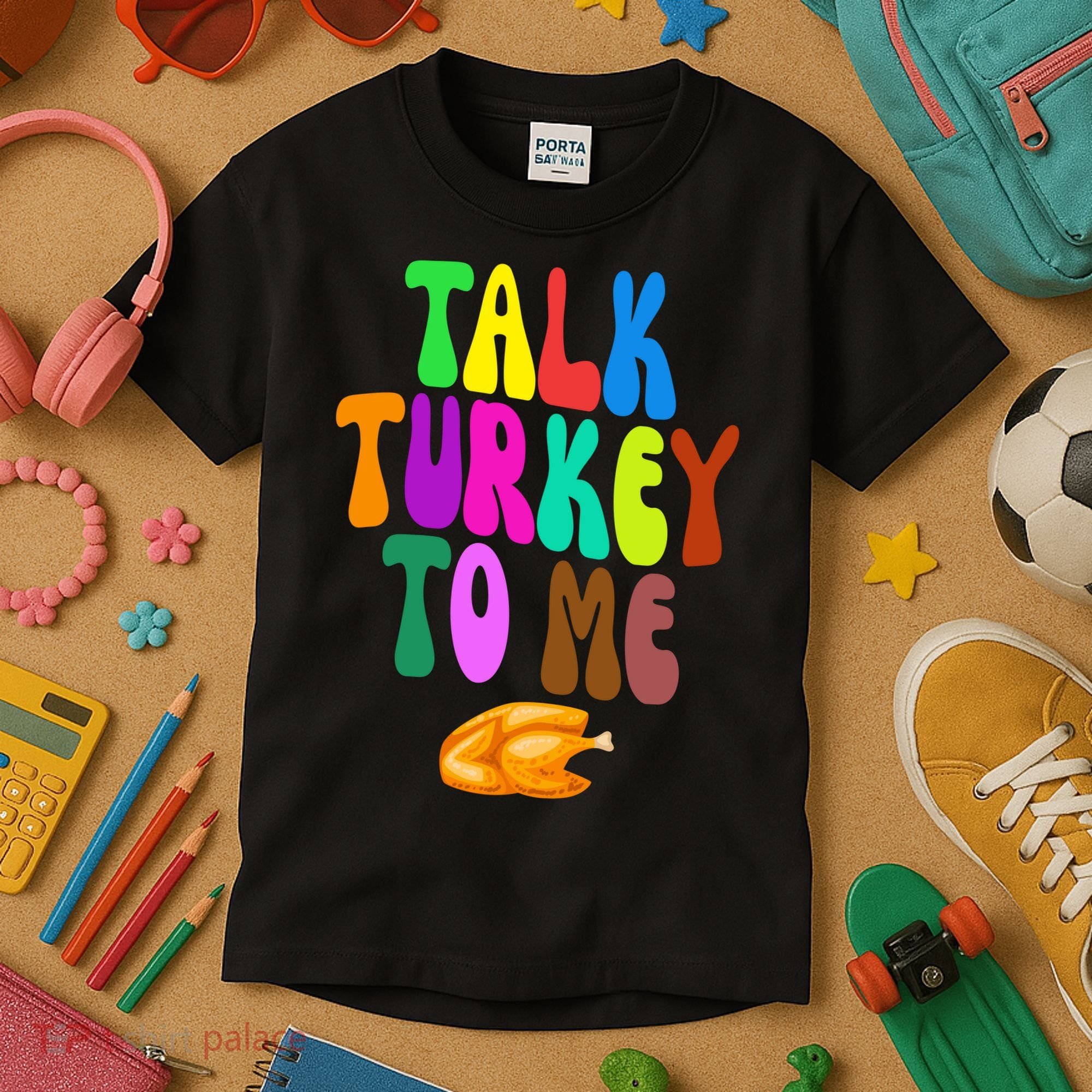 Talk Turkey To Me Funny Thanksgiving Kids T-Shirt