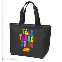 Talk Turkey To Me Funny Thanksgiving Tote Bag thumb 3