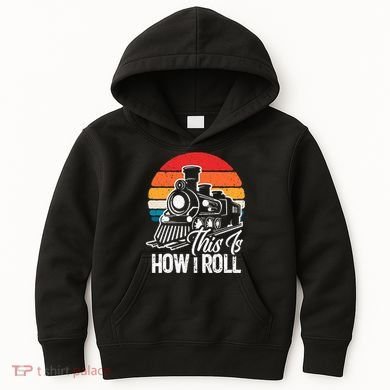 train t this is how i roll train lover Kids Hoodie