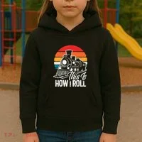 train t this is how i roll train lover Kids Hoodie thumb 3