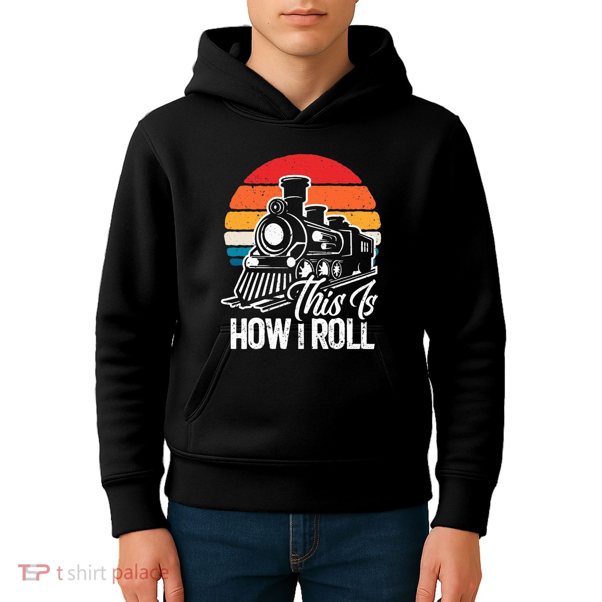 train t this is how i roll train lover Kids Hoodie