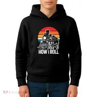 train t this is how i roll train lover Kids Hoodie thumb 4
