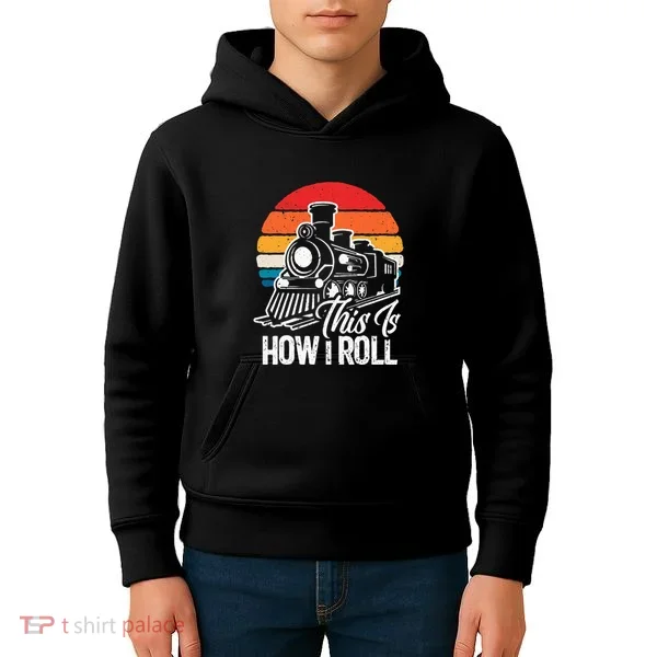 train t this is how i roll train lover Kids Hoodie