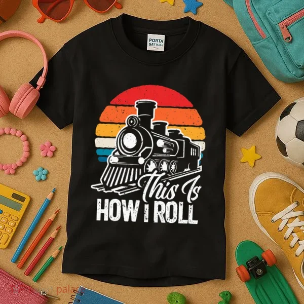 train t this is how i roll train lover Kids T-Shirt