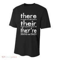 There Their They're Driving Me Crazy English Teacher Youth Performance Sprint T-Shirt thumb 0