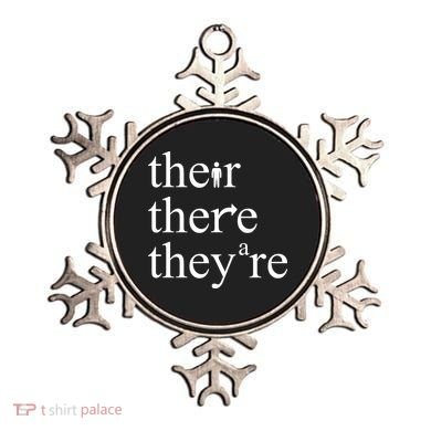 There Their They're Funny Grammar Ornament